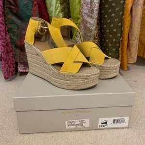 Marc Fisher yellow espadrilles size 8.5